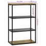Estantería 70x35x110 cm de Madera Sólida Mango Rugoso de , Librerías y estanterías - Ref: Foro24-374102, Precio: 141,75 €, De...