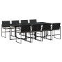 Set de comedor de jardín 9 pzas y cojines ratán sintético negro en Conjuntos de jardín | Comprar online en Foru.es