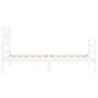 Estructura de cama con cabecero madera maciza blanco 90x200 cm de vidaXL, Camas y somieres - Ref: Foro24-3194427, Precio: 99,...