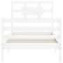 Estructura de cama con cabecero madera maciza blanco 90x200 cm de vidaXL, Camas y somieres - Ref: Foro24-3194427, Precio: 99,...