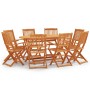 Set de comedor de jardín plegable 9 pzas madera eucalipto de vidaXL, Conjuntos de jardín - Ref: Foro24-3087156, Precio: 478,9...