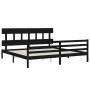 Estructura de cama con cabecero madera maciza negro 200x200 cm de vidaXL, Camas y somieres - Ref: Foro24-3195180, Precio: 171...