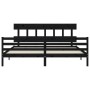 Estructura de cama con cabecero madera maciza negro 200x200 cm de vidaXL, Camas y somieres - Ref: Foro24-3195180, Precio: 171...
