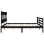 Estructura de cama con cabecero madera maciza negro 200x200 cm de vidaXL, Camas y somieres - Ref: Foro24-3195180, Precio: 171...