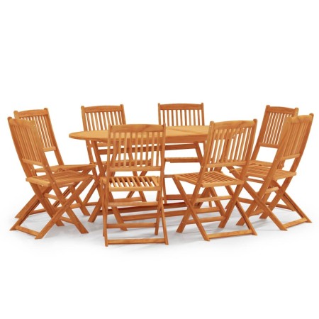 Set de comedor de jardín plegable 9 pzas madera eucalipto de vidaXL, Conjuntos de jardín - Ref: Foro24-3087158, Precio: 452,1...