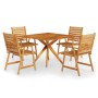 Juego de comedor de jardín 5 piezas madera maciza de acacia de vidaXL, Conjuntos de jardín - Ref: Foro24-3087139, Precio: 478...