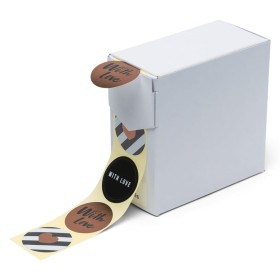 rillprint Pegatinas de regalo 250 piezas 4 rollos rosa, marrón y negro de rillprint, Cinta para etiquetar - Ref: Foro24-44104...