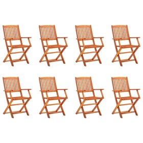 Sillas de jardín plegables 8 pzas madera maciza de eucalipto de vidaXL, Sillas de jardín - Ref: Foro24-3087148, Precio: 336,3...