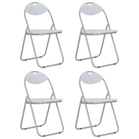 Sillas de comedor plegables 4 unidades cuero sintético blanco en Sillas de comedor | Comprar online en Foru.es