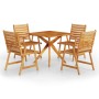 Juego de comedor de jardín 5 piezas madera maciza de acacia de vidaXL, Conjuntos de jardín - Ref: Foro24-3087136, Precio: 433...