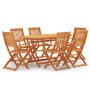 Set de comedor de jardín plegable 7 pzas madera eucalipto de vidaXL, Conjuntos de jardín - Ref: Foro24-3087155, Precio: 408,4...