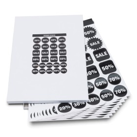 rillprint Surtido de pegatinas de descuento 10 hojas x 5 cajas de rillprint, Cinta para etiquetar - Ref: Foro24-441044, Preci...