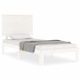 Estructura de cama con cabecero madera maciza blanco 100x200 cm de vidaXL, Camas y somieres - Ref: Foro24-3193652, Precio: 13...