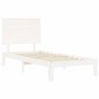 Estructura de cama con cabecero madera maciza blanco 100x200 cm de vidaXL, Camas y somieres - Ref: Foro24-3193652, Precio: 13...
