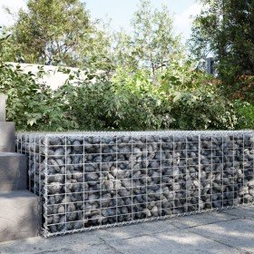 Cesta de gaviones con cubierta hierro galvanizado 100x100x50 cm en Macetas y jardineras | Comprar online en Foru.es