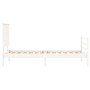 Estructura de cama con cabecero madera maciza blanco 90x200 cm de vidaXL, Camas y somieres - Ref: Foro24-3195207, Precio: 111...