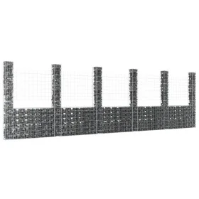 U-förmiger Gabionenkorb 6 Eisenpfosten 620x20x200 cm von vidaXL, Zaunpaneele - Ref: Foro24-151293, Preis: 385,36 €, Rabatt: %