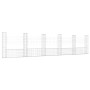 Cesta de gaviones forma de U 6 postes de hierro 620x20x150 cm de vidaXL, Paneles de vallas - Ref: Foro24-151286, Precio: 217,...