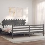 Estructura de cama con cabecero madera maciza gris 200x200cm de vidaXL, Camas y somieres - Ref: Foro24-3195308, Precio: 175,9...