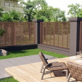Brauner WPC-Lattenzaun 180x180 cm von vidaXL, Zaunpaneele - Ref: Foro24-318106, Preis: 208,08 €, Rabatt: %