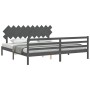 Estructura de cama con cabecero madera maciza gris 200x200cm de vidaXL, Camas y somieres - Ref: Foro24-3195308, Precio: 175,9...