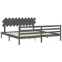 Estructura de cama con cabecero madera maciza gris 200x200cm de vidaXL, Camas y somieres - Ref: Foro24-3195308, Precio: 175,9...