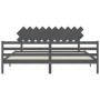 Estructura de cama con cabecero madera maciza gris 200x200cm de vidaXL, Camas y somieres - Ref: Foro24-3195308, Precio: 175,9...