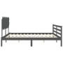 Estructura de cama con cabecero madera maciza gris 200x200cm de vidaXL, Camas y somieres - Ref: Foro24-3195308, Precio: 175,9...