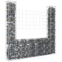 Cesta de gaviones forma de U 2 postes de hierro 140x20x150 cm de vidaXL, Paneles de vallas - Ref: Foro24-151282, Precio: 62,9...