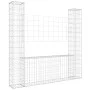 Gabionenkorb in U-Form, 2 Eisenpfosten, 140x20x150 cm. von vidaXL, Zaunpaneele - Ref: Foro24-151282, Preis: 59,97 €, Rabatt: %