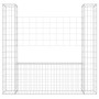 Cesta de gaviones forma de U 2 postes de hierro 140x20x150 cm de vidaXL, Paneles de vallas - Ref: Foro24-151282, Precio: 62,9...