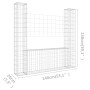 Cesta de gaviones forma de U 2 postes de hierro 140x20x150 cm de vidaXL, Paneles de vallas - Ref: Foro24-151282, Precio: 62,9...