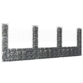 U-förmiger Gabionenkorb 4 Eisenstangen 380x20x150 cm von vidaXL, Zaunpaneele - Ref: Foro24-151284, Preis: 144,03 €, Rabatt: %