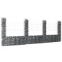 Cesta de gaviones forma de U 4 postes de hierro 380x20x150 cm de vidaXL, Paneles de vallas - Ref: Foro24-151284, Precio: 146,...