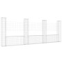 Cesta de gaviones forma de U 4 postes de hierro 380x20x150 cm de vidaXL, Paneles de vallas - Ref: Foro24-151284, Precio: 146,...
