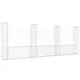 Cesta de gaviones forma de U 4 postes de hierro 380x20x150 cm de vidaXL, Paneles de vallas - Ref: Foro24-151284, Precio: 144,...