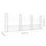 Cesta de gaviones forma de U 4 postes de hierro 380x20x150 cm de vidaXL, Paneles de vallas - Ref: Foro24-151284, Precio: 146,...
