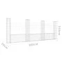 Cesta de gaviones forma de U 4 postes de hierro 380x20x150 cm de vidaXL, Paneles de vallas - Ref: Foro24-151284, Precio: 144,...