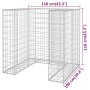 Muro gaviones para contenedor basura galvanizado 110x100x110 cm de vidaXL, Soportes para contenedores de residuos - Ref: Foro...