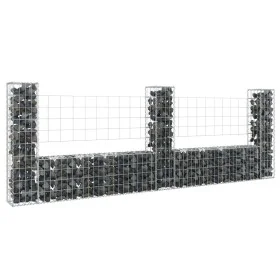 U-förmiger Gabionenkorb 3 Eisenpfosten 260x20x100 cm von vidaXL, Zaunpaneele - Ref: Foro24-151276, Preis: 87,58 €, Rabatt: %