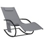 Tumbona mecedora de acero y textilene gris de vidaXL, Tumbonas - Ref: Foro24-318121, Precio: 97,21 €, Descuento: %