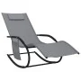 Tumbona mecedora de acero y textilene gris de vidaXL, Tumbonas - Ref: Foro24-318121, Precio: 100,90 €, Descuento: %