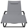 Tumbona mecedora de acero y textilene gris de vidaXL, Tumbonas - Ref: Foro24-318121, Precio: 97,21 €, Descuento: %