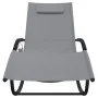 Tumbona mecedora de acero y textilene gris de vidaXL, Tumbonas - Ref: Foro24-318121, Precio: 100,90 €, Descuento: %