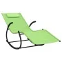 Rocking sun lounger, 2 units, made of steel and green textilene. by vidaXL, Loungers - Ref: Foro24-318131, Price: 157,23 €, D...