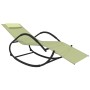 Tumbona mecedora de acero y textileno crema de vidaXL, Tumbonas - Ref: Foro24-318118, Precio: 89,32 €, Descuento: %