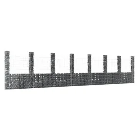 Cesta de gaviones forma de U 8 postes de hierro 860x20x200 cm de vidaXL, Paneles de vallas - Ref: Foro24-151295, Precio: 475,...