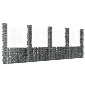 U-förmiger Gabionenkorb 5 Eisenpfosten 500x20x200 cm von vidaXL, Zaunpaneele - Ref: Foro24-151292, Preis: 213,70 €, Rabatt: %