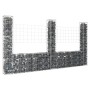 Cesta de gaviones forma de U 3 postes de hierro 260x20x150 cm de vidaXL, Paneles de vallas - Ref: Foro24-151283, Precio: 107,...