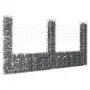 U-shaped gabion basket 3 iron posts 260x20x150 cm by vidaXL, fence panels - Ref: Foro24-151283, Price: 105,04 €, Discount: %